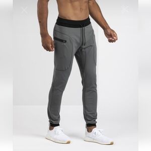 BYLT Basics Blue and Black Jogger Track Pants Tapered Fit